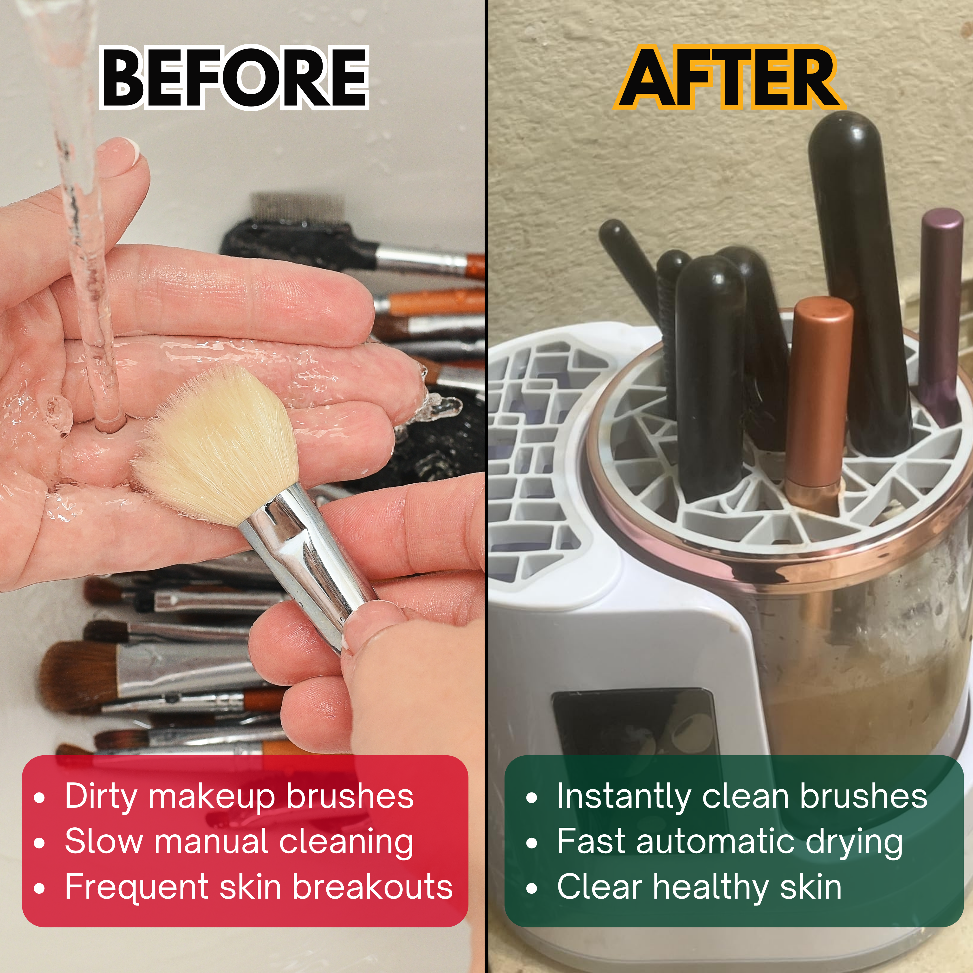 Clean Brushes Fast, No Damage, No Germs